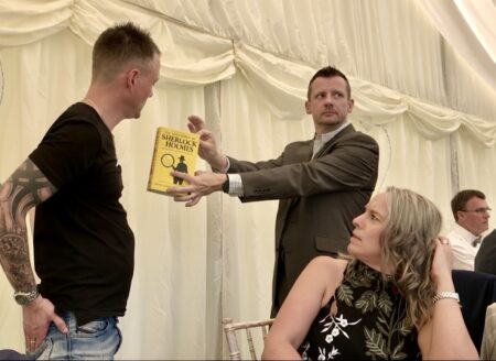 Guessing the word he selects from any page he chooses. Great wedding entertainment | Psychic Medium Kristian von Sponneck